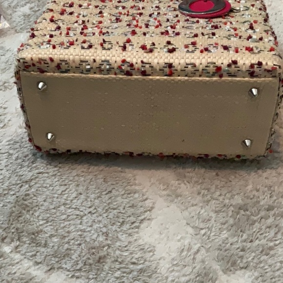 CHRISTIAN DIOR Raffia Tweed Medium Lady Dior Pink Beige - Picture 10 of 16